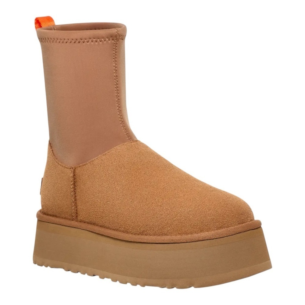 UGG CLASSIC DIPPER CHESTNUT SUEDE PLATFORM FASHION WOMEN'S BOOTS
